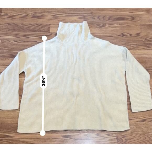 Eileen Fisher yellow Turtleneck Boxy sweater Top size M - Picture 4 of 10
